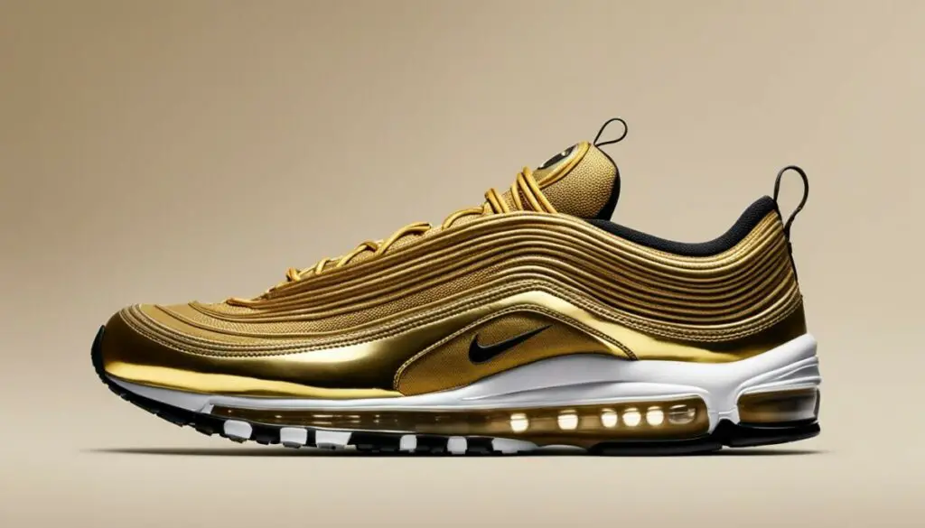 Nike Air Max 97 shoes in gold