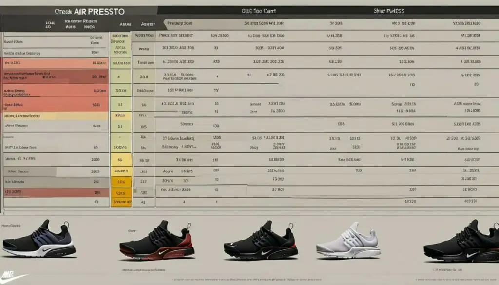 Nike Air Presto Size Chart
