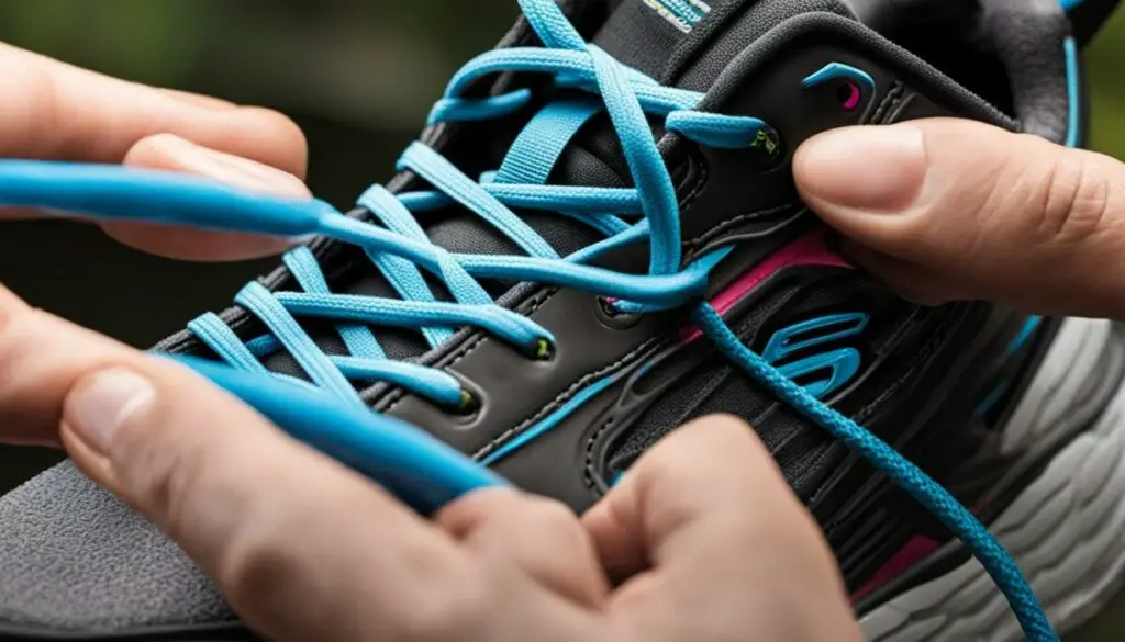 Snapshot of Tightening Laces After Tying For Secure Comfort